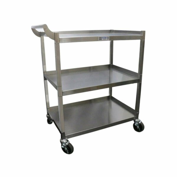 Gsw Stainless Steel Solid 1-Inch Tubular Utility Cart with 5-Inch Swivel Casters, NSF Approved C-31K